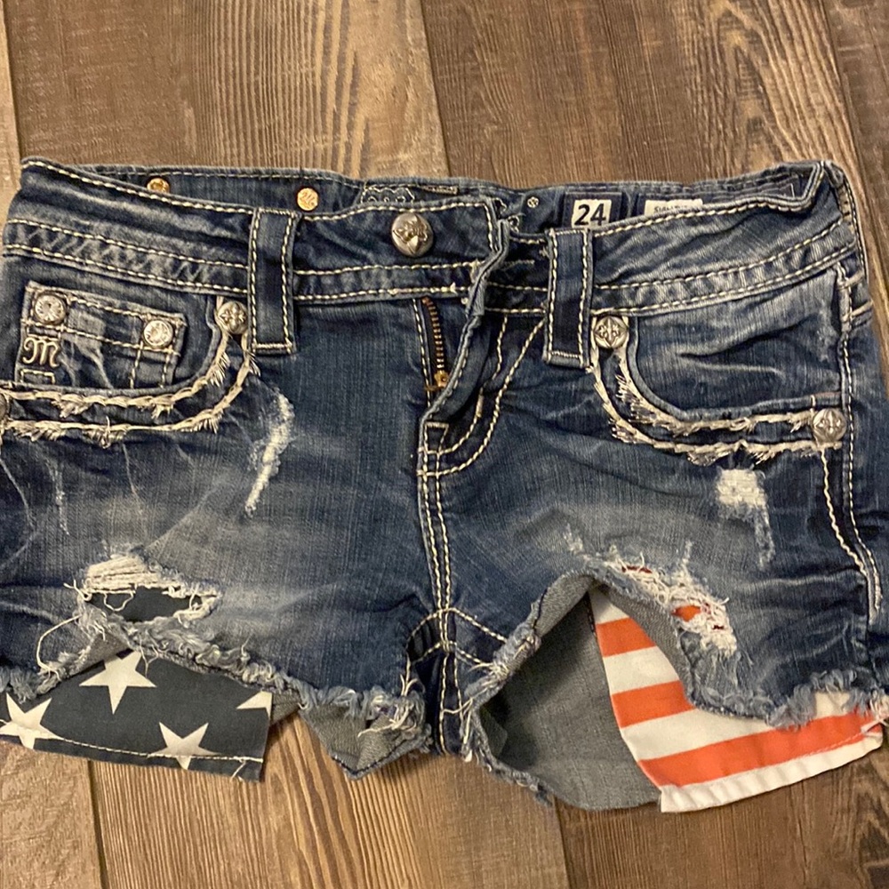 Miss Me 24 American Flag Shorts